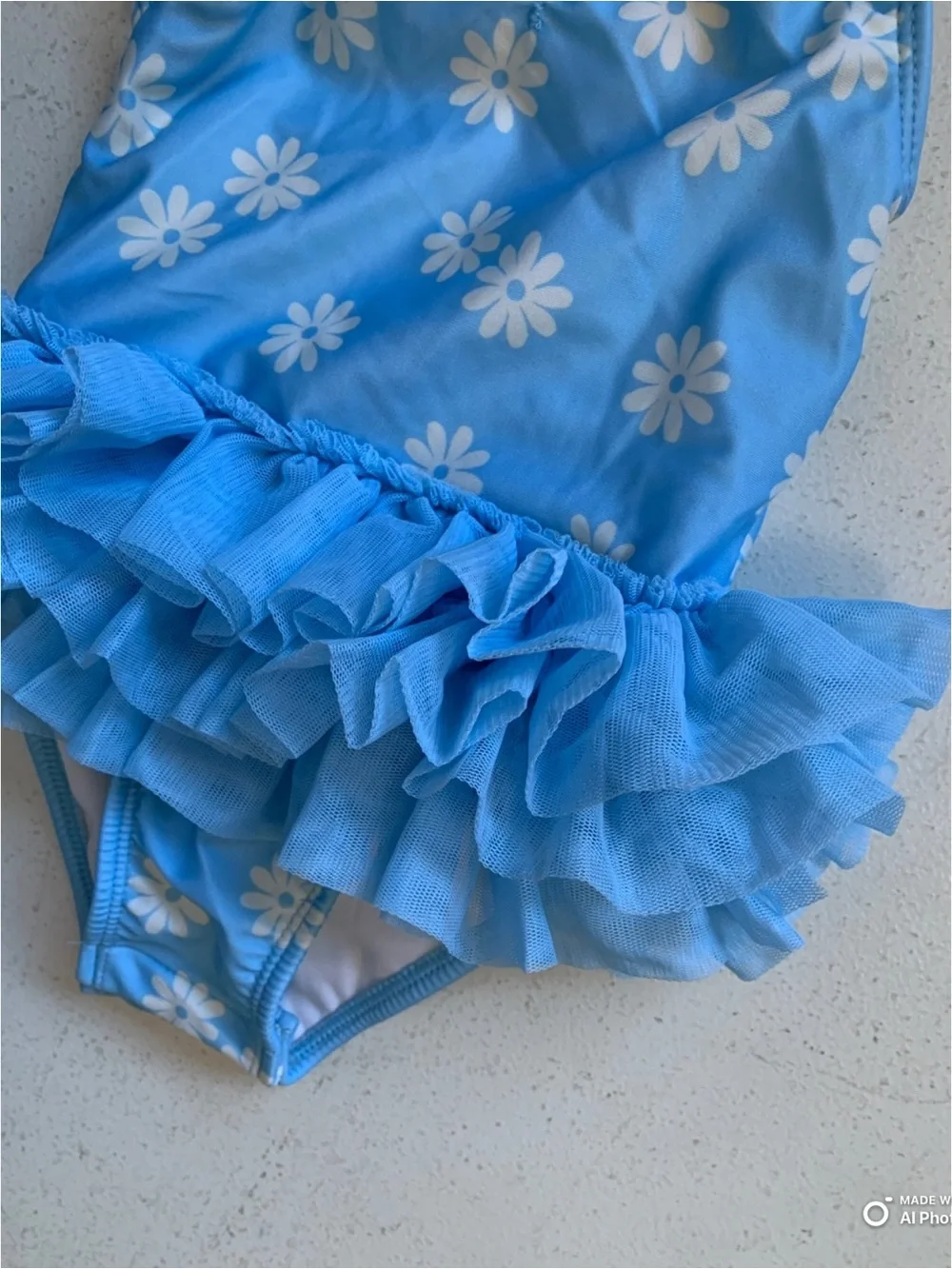 Cat & Jack Girls Blue Flower Tutu One Piece Swimsuit Size 18M NWOT Beach Vacatio